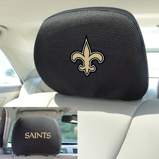 New Orleans Saints Embroidered Head Rest Cover Set - 2 Pieces