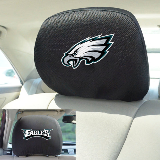 Philadelphia Eagles Embroidered Head Rest Cover Set - 2 Pieces