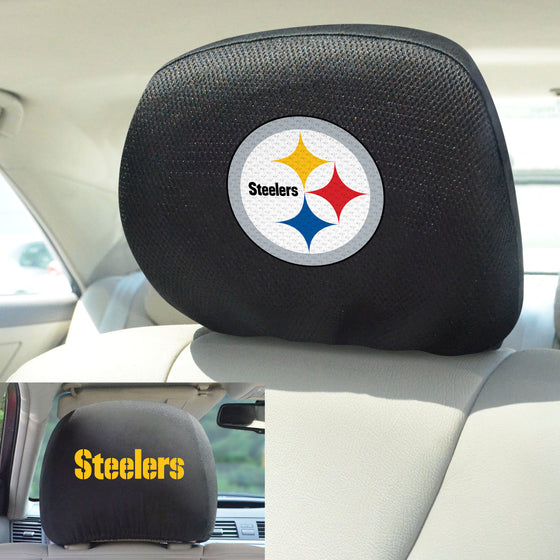 Pittsburgh Steelers Embroidered Head Rest Cover Set - 2 Pieces