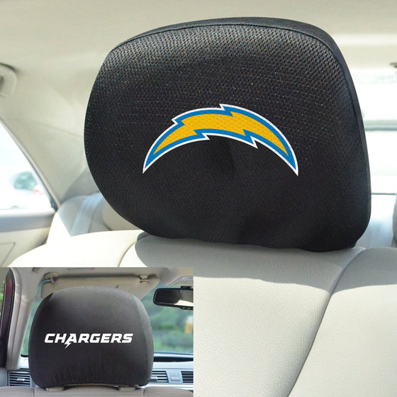 Los Angeles Chargers Embroidered Head Rest Cover Set - 2 Pieces