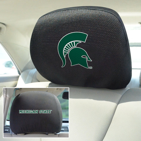 Michigan State Spartans Embroidered Head Rest Cover Set - 2 Pieces