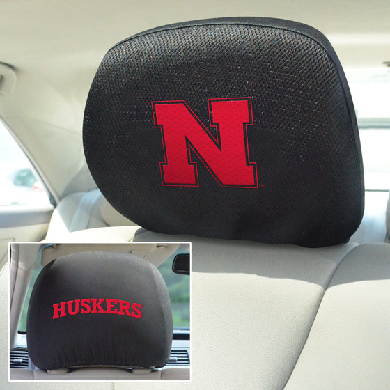 Nebraska Cornhuskers Embroidered Head Rest Cover Set - 2 Pieces