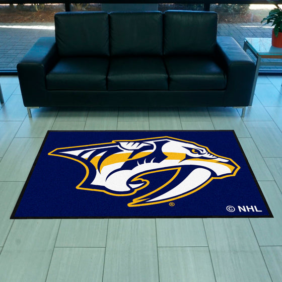 Nashville Predators 4X6 High-Traffic Mat with Durable Rubber Backing - Landscape Orientation