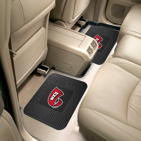 Western Kentucky Hilltoppers Back Seat Car Utility Mats - 2 Piece Set