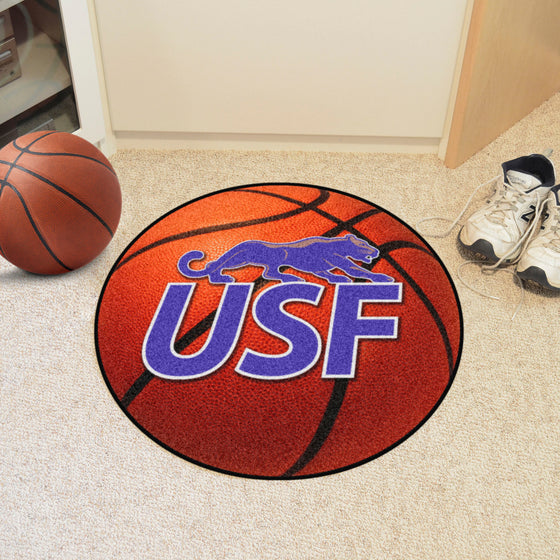 Sioux Falls Cougars Basketball Rug - 27in. Diameter