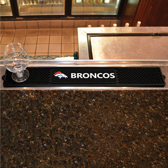 Denver Broncos Bar Drink Mat - 3.25in. x 24in.