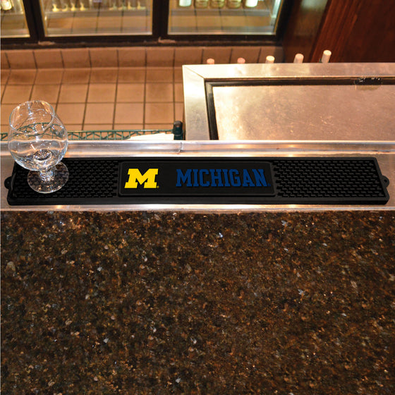 Michigan Wolverines Bar Drink Mat - 3.25in. x 24in.