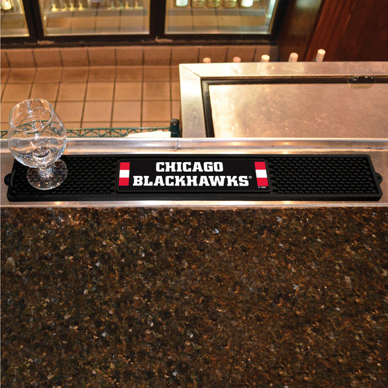 Chicago Blackhawks Bar Drink Mat - 3.25in. x 24in.