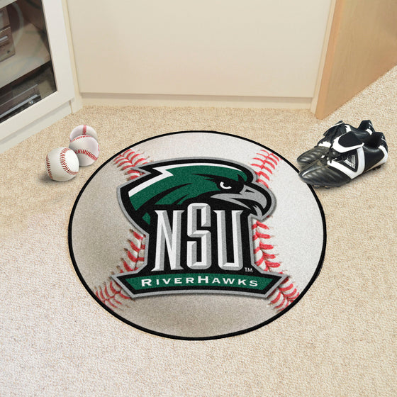 Northeastern State Riverhawks Baseball Rug - 27in. Diameter