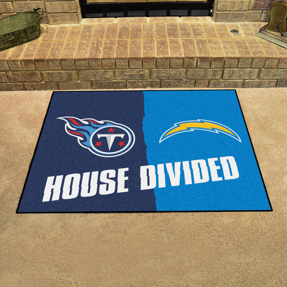 NFL House Divided - Chargers/ Titans House Divided Rug - 34 in. x 42.5 in.