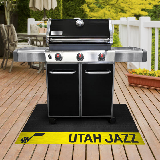 Utah Jazz Vinyl Grill Mat - 26in. x 42in.