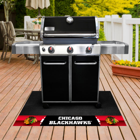 Chicago Blackhawks Vinyl Grill Mat - 26in. x 42in.