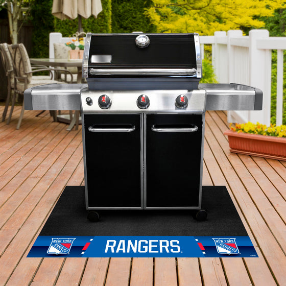 New York Rangers Vinyl Grill Mat - 26in. x 42in.