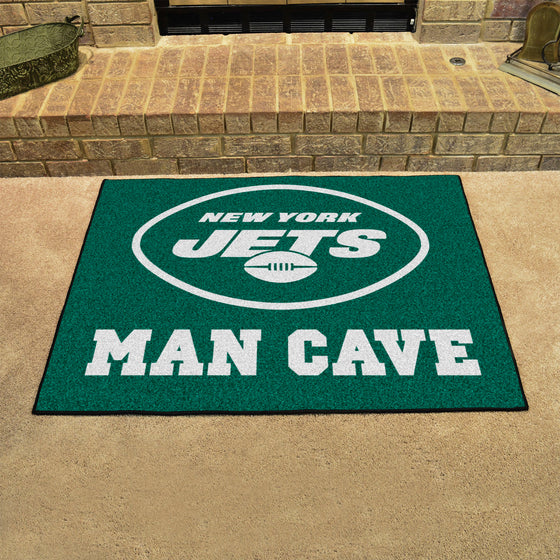 New York Jets Man Cave All-Star Rug - 34 in. x 42.5 in.