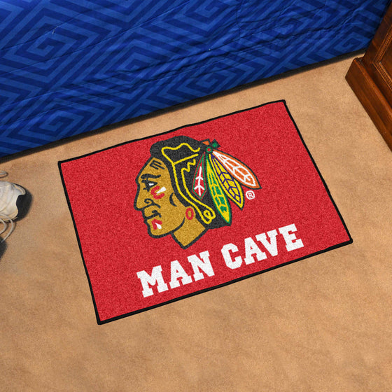 Chicago Blackhawks Man Cave Starter Mat Accent Rug - 19in. x 30in.