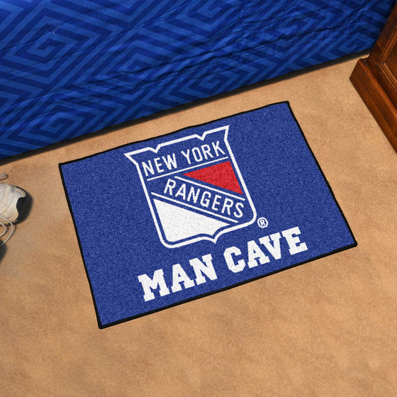 New York Rangers Man Cave Starter Mat Accent Rug - 19in. x 30in.