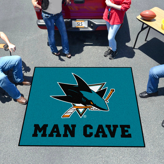 San Jose Sharks Man Cave Tailgater Rug - 5ft. x 6ft.