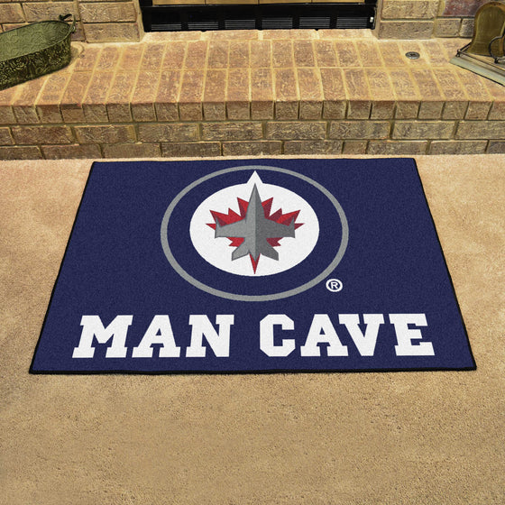 Winnipeg Jets Man Cave All-Star Rug - 34 in. x 42.5 in.