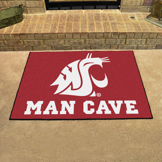 Washington State Cougars Man Cave All-Star Rug - 34 in. x 42.5 in.