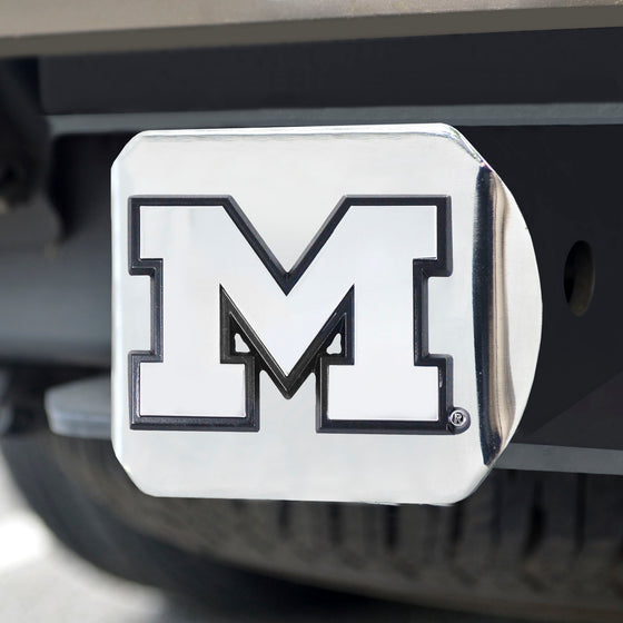 Michigan Wolverines Chrome Metal Hitch Cover with Chrome Metal 3D Emblem