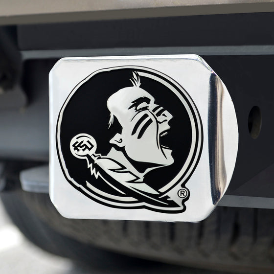 Florida State Seminoles Chrome Metal Hitch Cover with Chrome Metal 3D Emblem