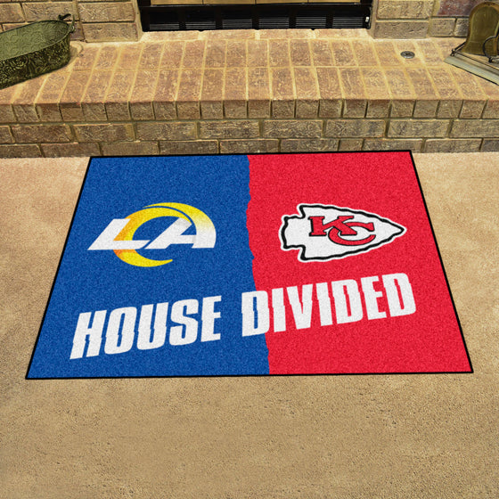 NFL House Divided - Rams / Chiefs House Divided Rug - 34 in. x 42.5 in.