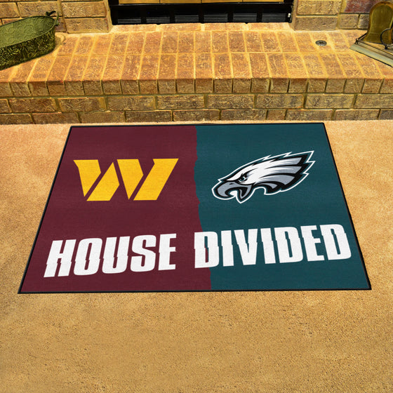 NFL House Divided - Football Team / Eagles House Divided Rug - 34 in. x 42.5 in.