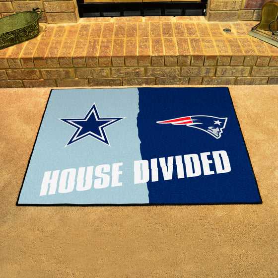 NFL House Divided - Cowboys / Patriots House Divided Rug - 34 in. x 42.5 in.