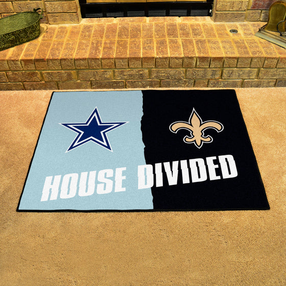 NFL House Divided - Cowboys / Saints House Divided Rug - 34 in. x 42.5 in.