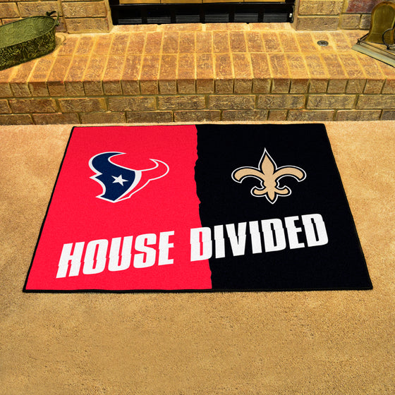 NFL House Divided - Texans / Saints House Divided Rug - 34 in. x 42.5 in.