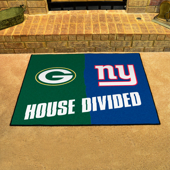 NFL House Divided - Packers / Giants House Divided Rug - 34 in. x 42.5 in.