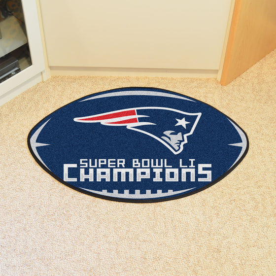 New England Patriots  Football Rug - 20.5in. x 32.5in., 2017 Super Bowl LI Champions