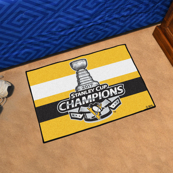 Pittsburgh Penguins Starter Mat Accent Rug - 19in. x 30in., 2017 NHL Stanley Cup Champions