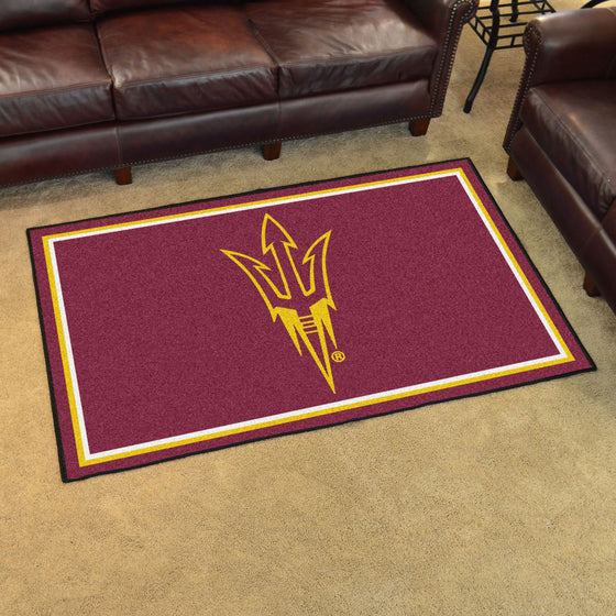 Arizona State Sun Devils 4ft. x 6ft. Plush Area Rug, Pitchfork Logo