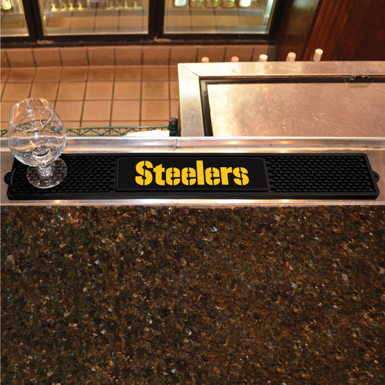 Pittsburgh Steelers Bar Drink Mat - 3.25in. x 24in.