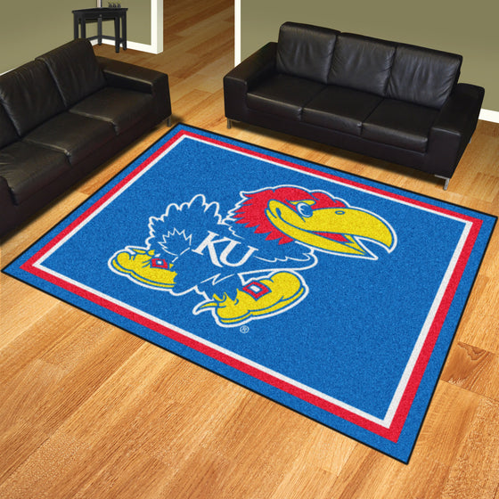 Kansas Jayhawks 8ft. x 10 ft. Plush Area Rug