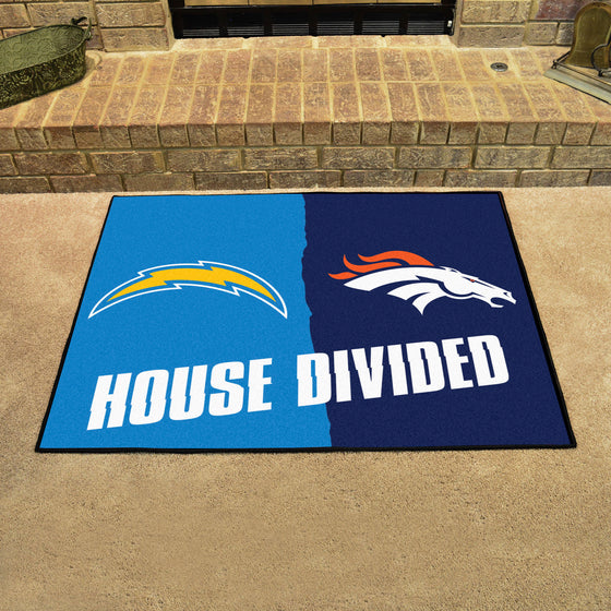 NFL House Divided - Chargers/ Broncos House Divided Rug - 34 in. x 42.5 in.