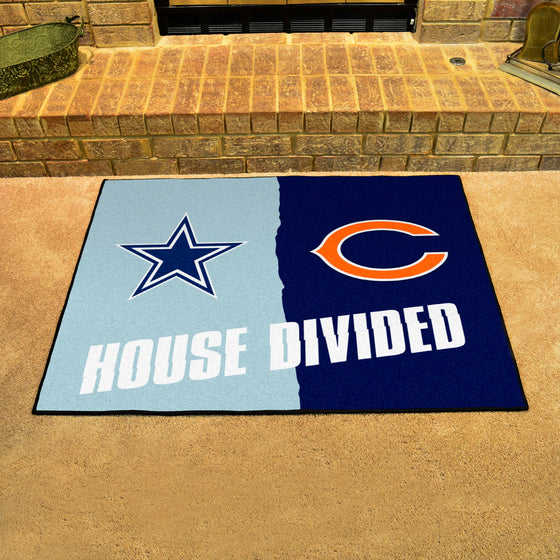 NFL House Divided - Cowboys / Bears House Divided Rug - 34 in. x 42.5 in.