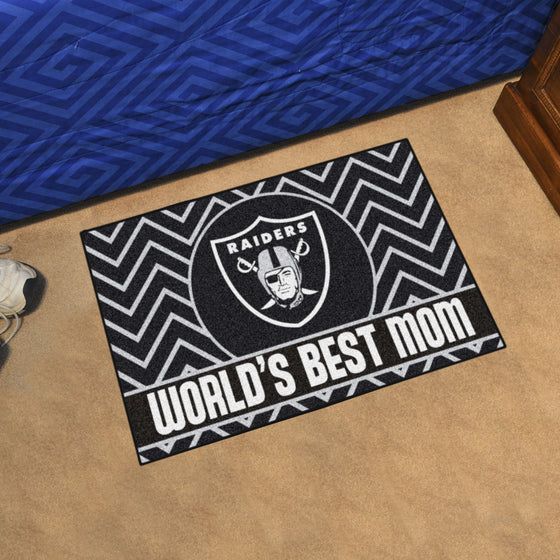 Las Vegas Raiders Starter Mat Accent Rug - 19in. x 30in. World's Best Mom Starter Mat