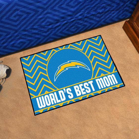 Los Angeles Chargers Starter Mat Accent Rug - 19in. x 30in. World's Best Mom Starter Mat