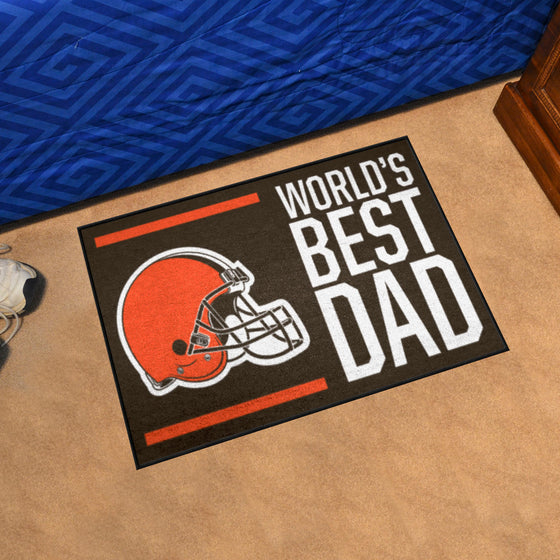 Cleveland Browns Starter Mat Accent Rug - 19in. x 30in. World's Best Dad Starter Mat