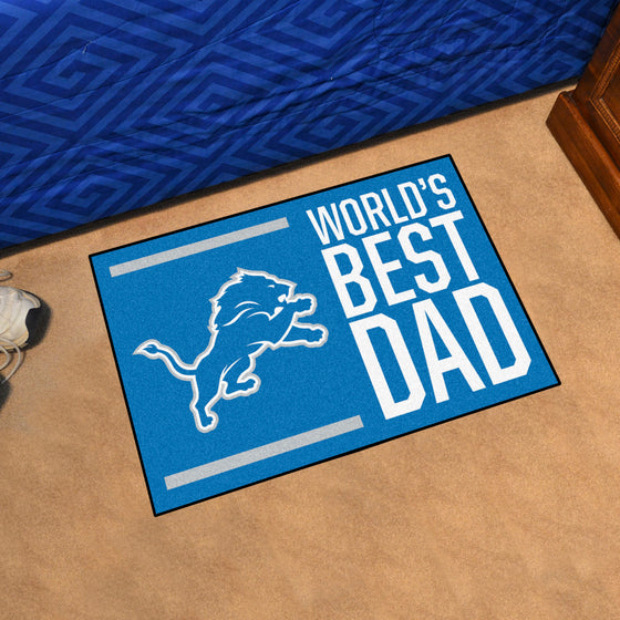 Detroit Lions Starter Mat Accent Rug - 19in. x 30in. World's Best Dad Starter Mat