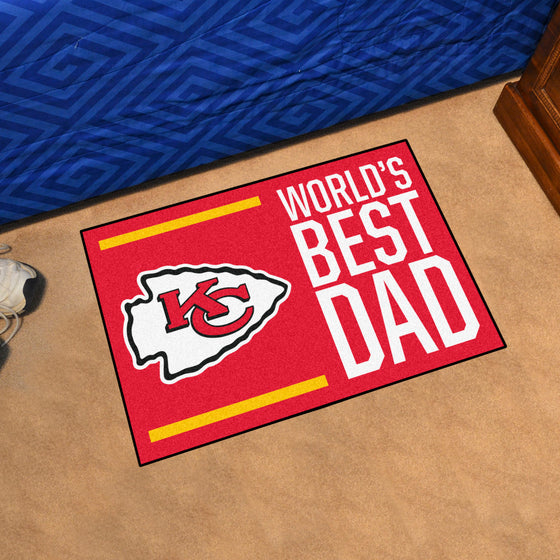 Kansas City Chiefs Starter Mat Accent Rug - 19in. x 30in. World's Best Dad Starter Mat