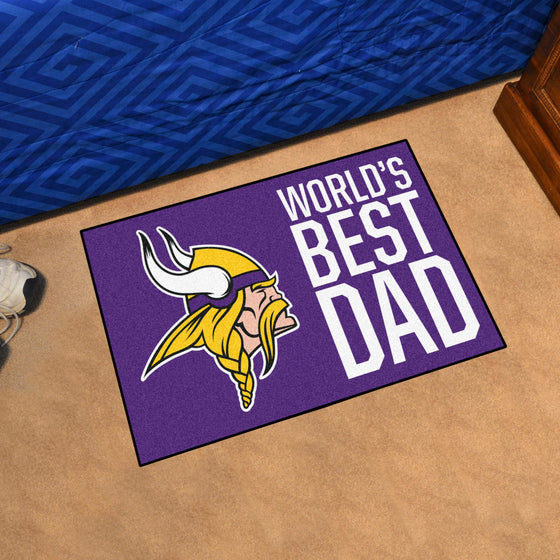 Minnesota Vikings Starter Mat Accent Rug - 19in. x 30in. World's Best Dad Starter Mat