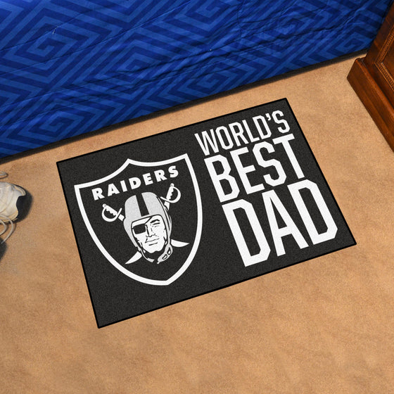 Las Vegas Raiders Starter Mat Accent Rug - 19in. x 30in. World's Best Dad Starter Mat