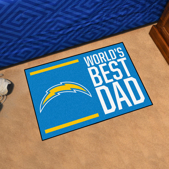 Los Angeles Chargers Starter Mat Accent Rug - 19in. x 30in. World's Best Dad Starter Mat