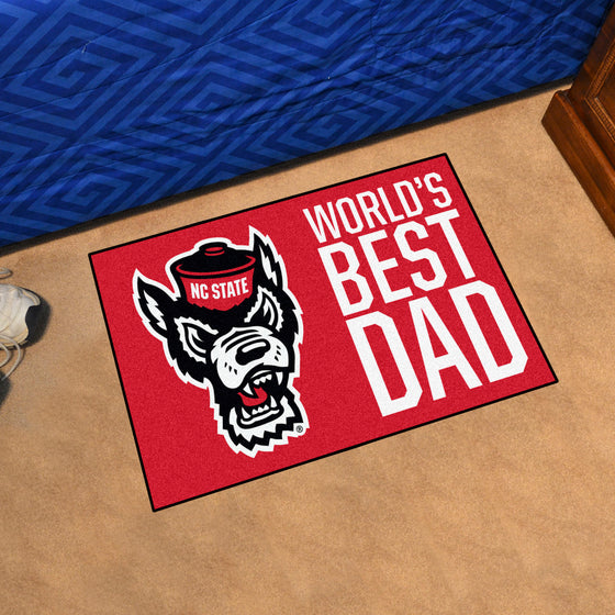 NC State Wolfpack Starter Mat Accent Rug - 19in. x 30in. World's Best Dad Starter Mat