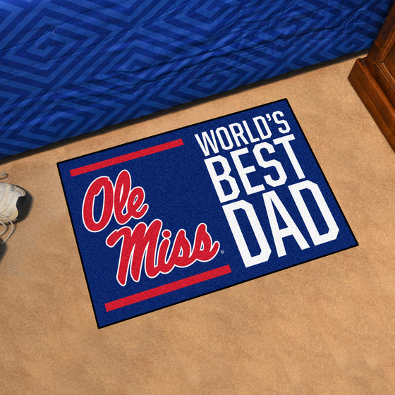 Ole Miss Rebels Starter Mat Accent Rug - 19in. x 30in. World's Best Dad Starter Mat