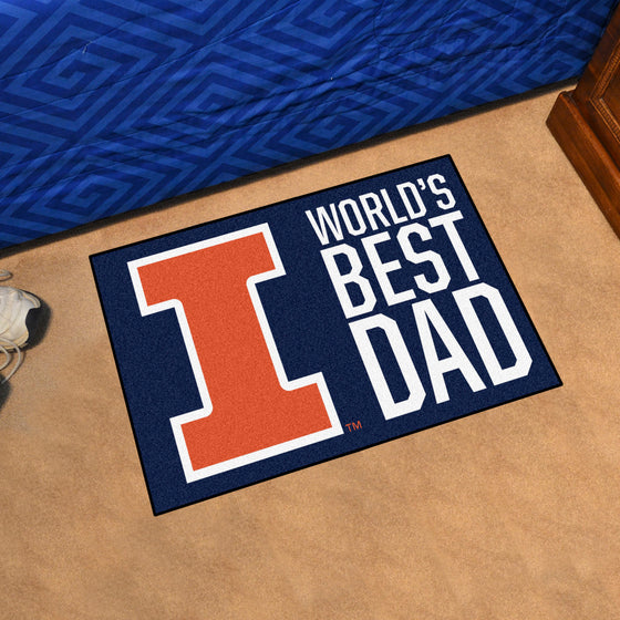 Illinois Illini Starter Mat Accent Rug - 19in. x 30in. World's Best Dad Starter Mat