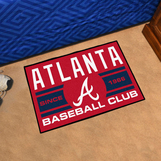 Atlanta Braves Starter Mat Accent Rug - 19in. x 30in., Uniform Design